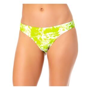 CALIFORNIA WAVES Women's Green Stretch Bikini Swimsuit Bottom L